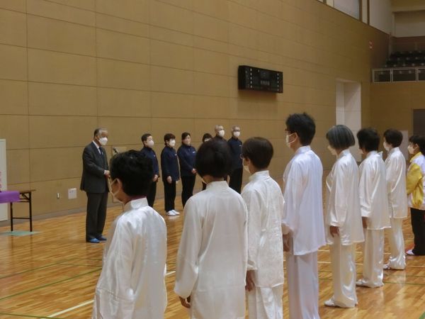 令和４年４月２３日（土）　仙台市武術太極拳連盟主催の第３４回健康福祉祭（ねんりんピック）代表チーム選考会が開催され、会長として挨拶をいたしました。