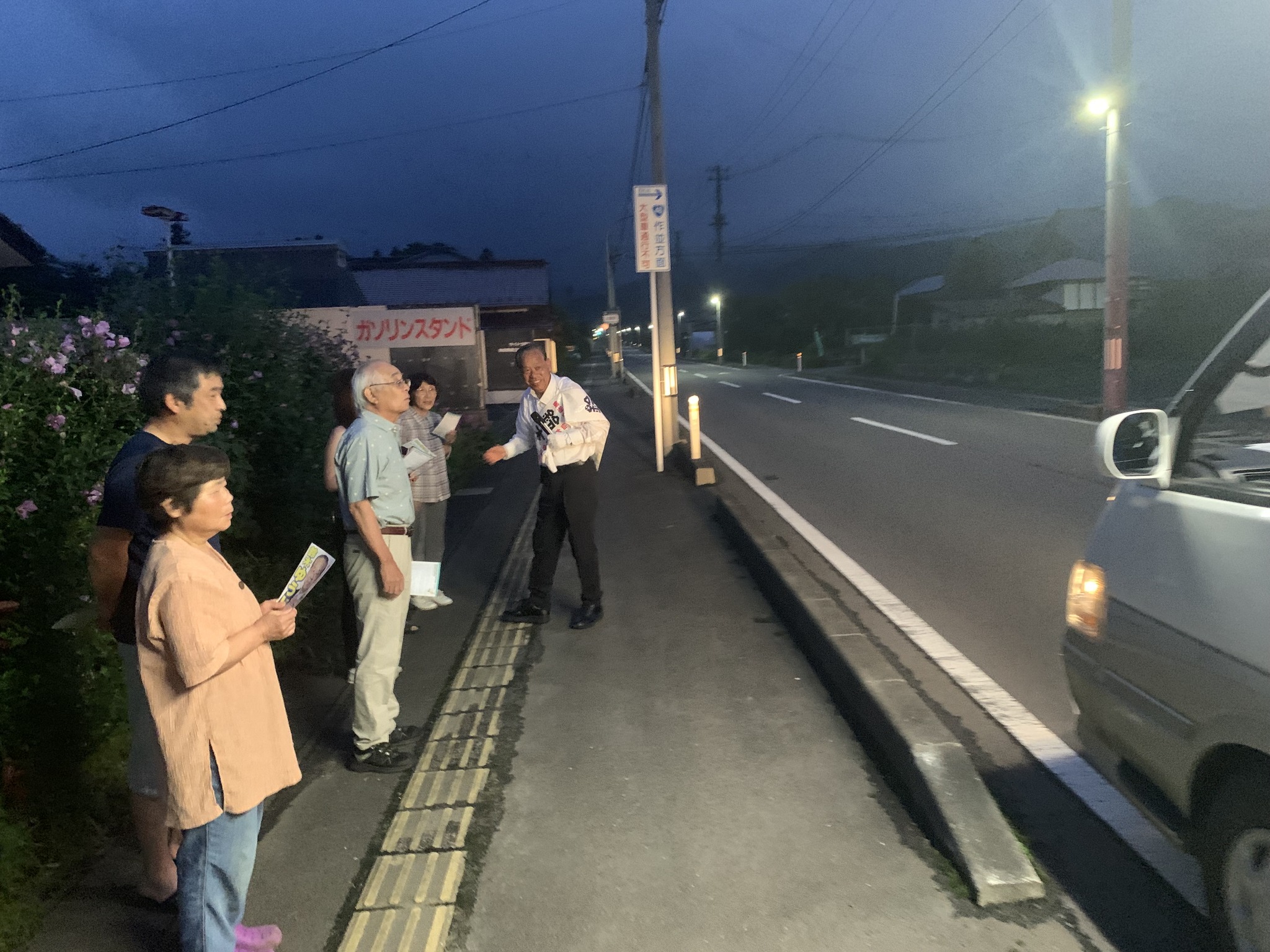 7月21日、仙台市議会議員選挙初日の夜は、秋保馬場地区にて街頭演説を行いました。
